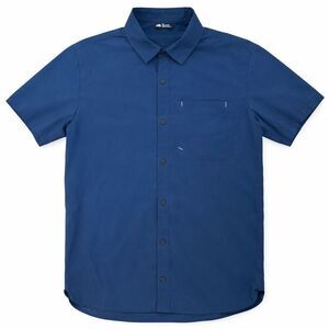 The North Face Short Sleeve Button Down Shirt Medium Blue Nylon
